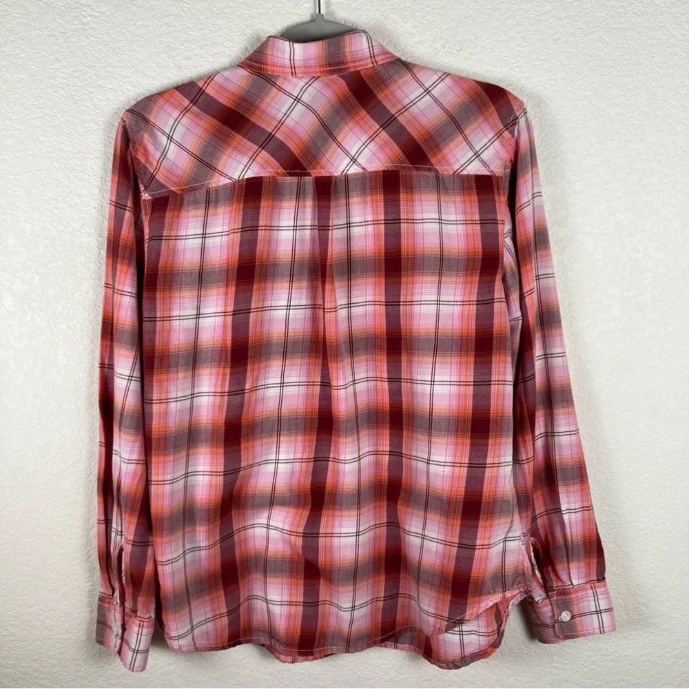 Faded Glory women’s SZ 8-10 EUC 100% cotton woven plaid button down shirt - Picture 4 of 8